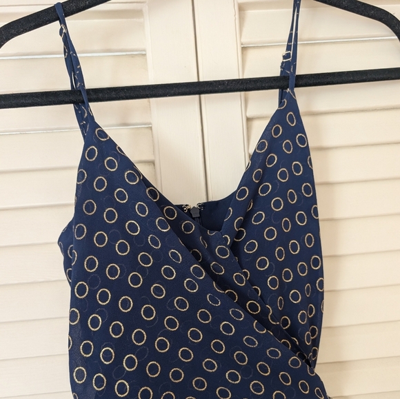 Michael Kors Navy Blue & Golden Circles Jumpsuit - Picture 2 of 9